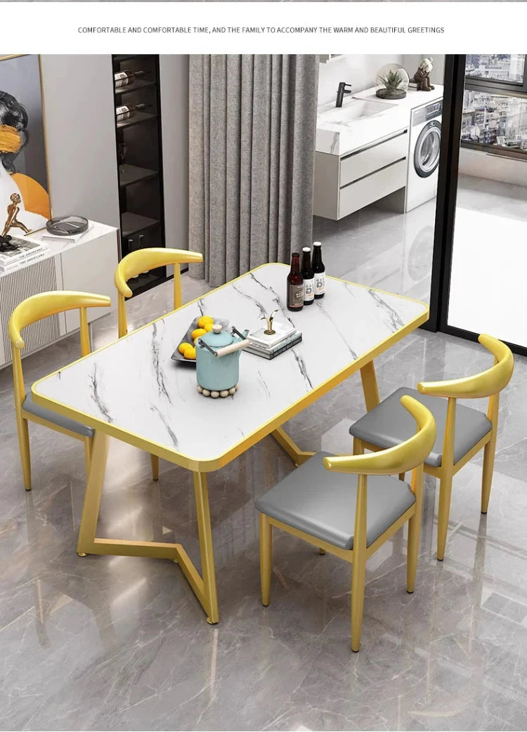 Luxury Modern Dining Table Rectangle Nordic Living Room Dining Table European Style Mesas De Comedor Garden Furniture Sets Manwatstore