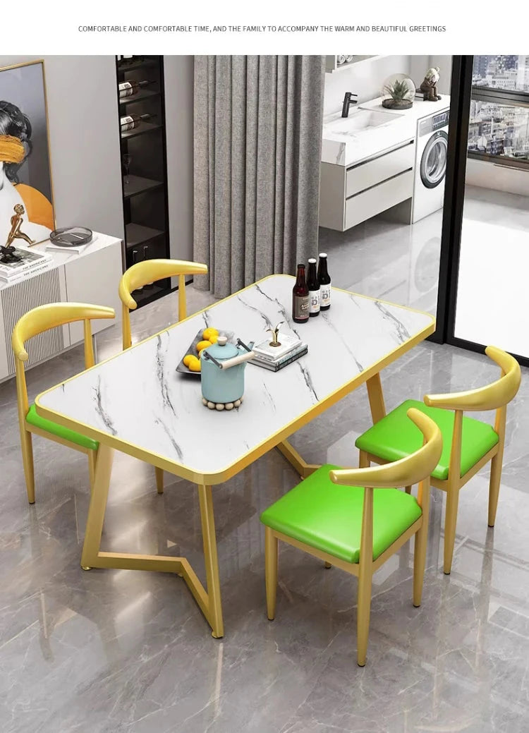 Luxury Modern Dining Table Rectangle Nordic Living Room Dining Table European Style Mesas De Comedor Garden Furniture Sets Manwatstore