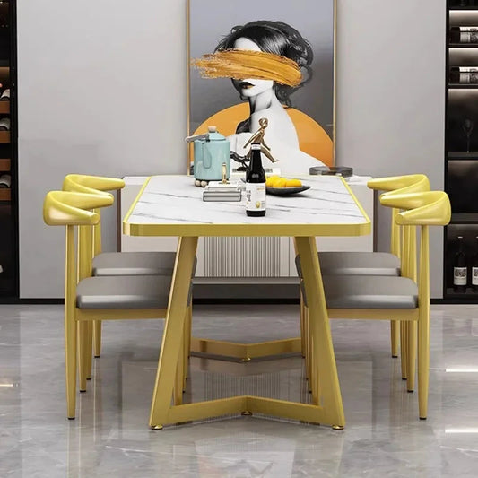 Luxury Modern Dining Table Rectangle Nordic Living Room Dining Table European Style Mesas De Comedor Garden Furniture Sets Manwatstore