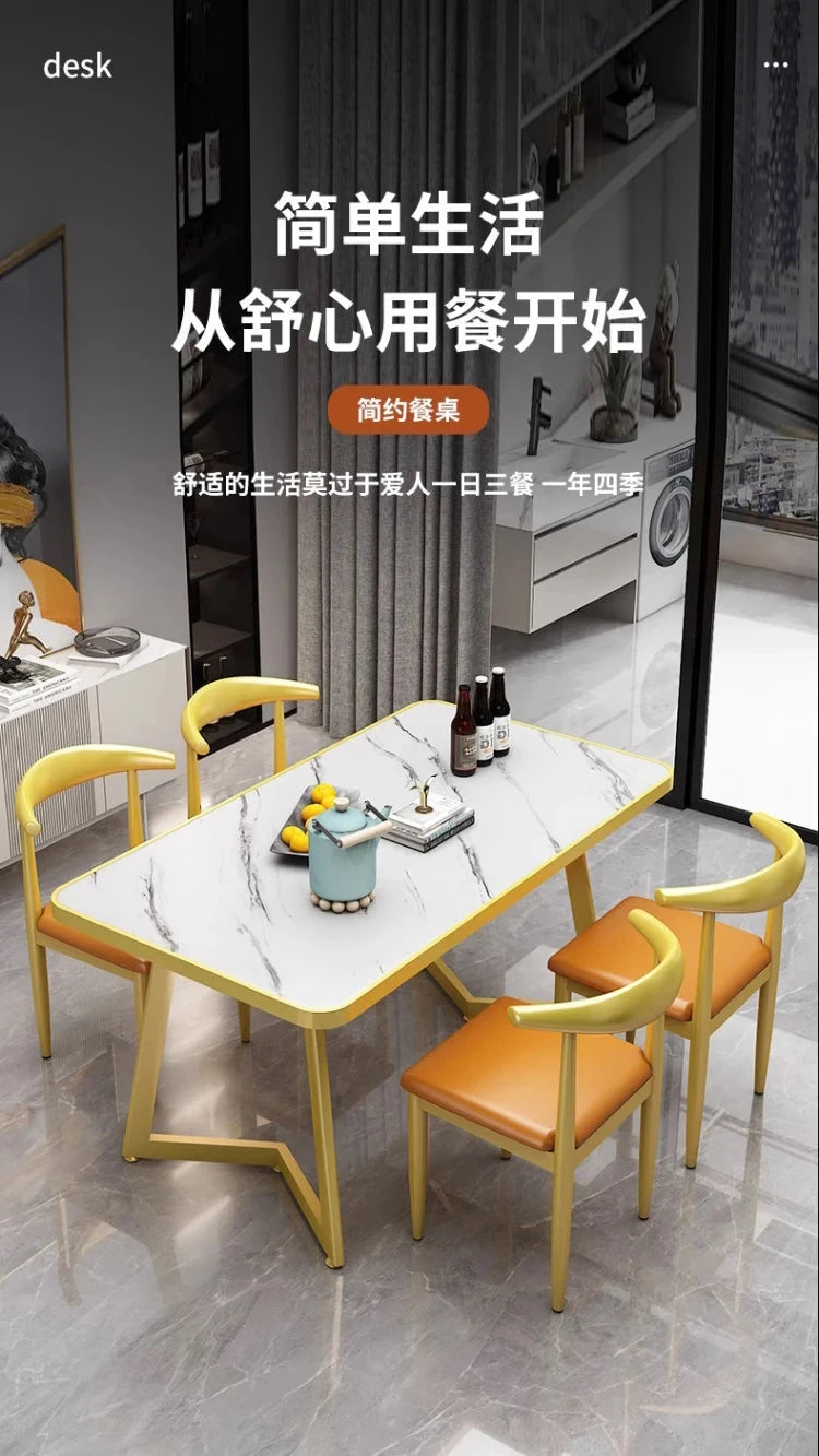 Luxury Modern Dining Table Rectangle Nordic Living Room Dining Table European Style Mesas De Comedor Garden Furniture Sets Manwatstore