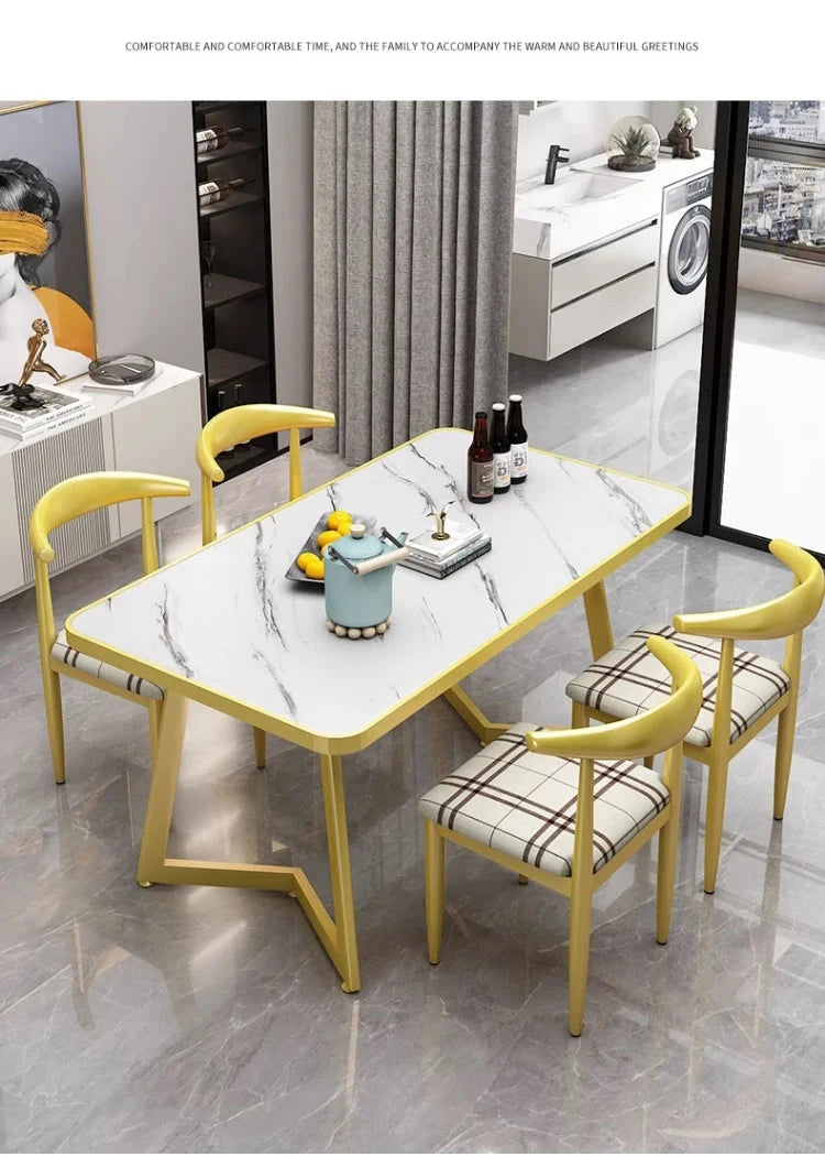 Luxury Modern Dining Table Rectangle Nordic Living Room Dining Table European Style Mesas De Comedor Garden Furniture Sets Manwatstore