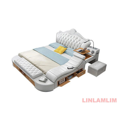 Luxury Smart Storage Bed with USB &amp; Speakers Manwatstore