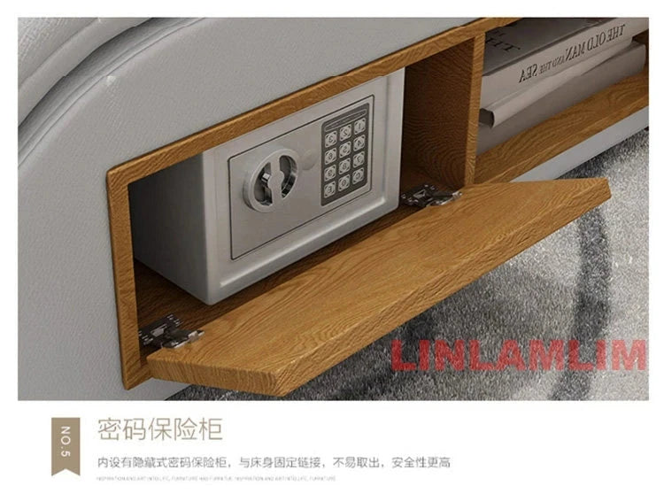 Luxury Smart Storage Bed with USB &amp; Speakers Manwatstore