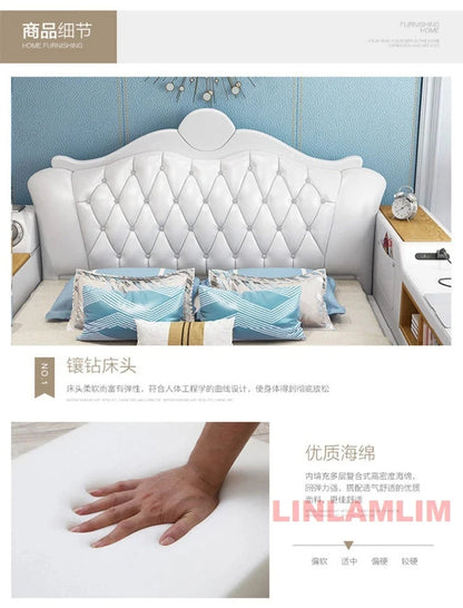 Luxury Smart Storage Bed with USB &amp; Speakers Manwatstore