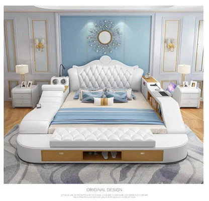 Luxury Smart Storage Bed with USB &amp; Speakers Manwatstore
