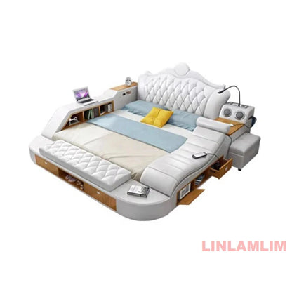 Luxury Smart Storage Bed with USB &amp; Speakers Manwatstore