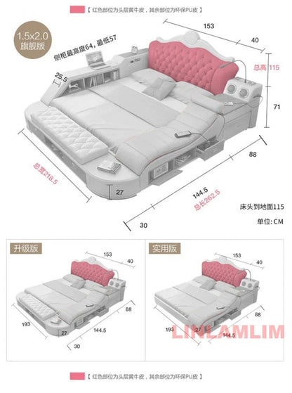 Luxury Smart Storage Bed with USB &amp; Speakers Manwatstore