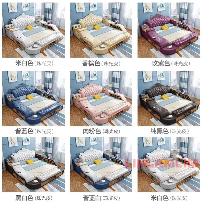 Luxury Smart Storage Bed with USB &amp; Speakers Manwatstore