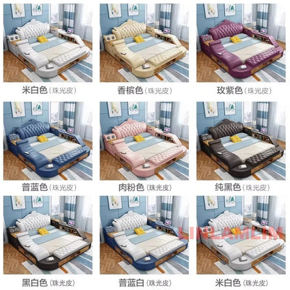 Luxury Smart Storage Bed with USB &amp; Speakers Manwatstore