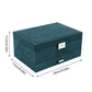 Luxury Three-Layer Dark Green Flannel Jewelry Organizer Box Manwatstore