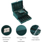Luxury Three-Layer Dark Green Flannel Jewelry Organizer Box Manwatstore