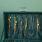 Luxury Three-Layer Dark Green Flannel Jewelry Organizer Box Manwatstore
