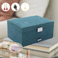 Luxury Three-Layer Dark Green Flannel Jewelry Organizer Box Manwatstore