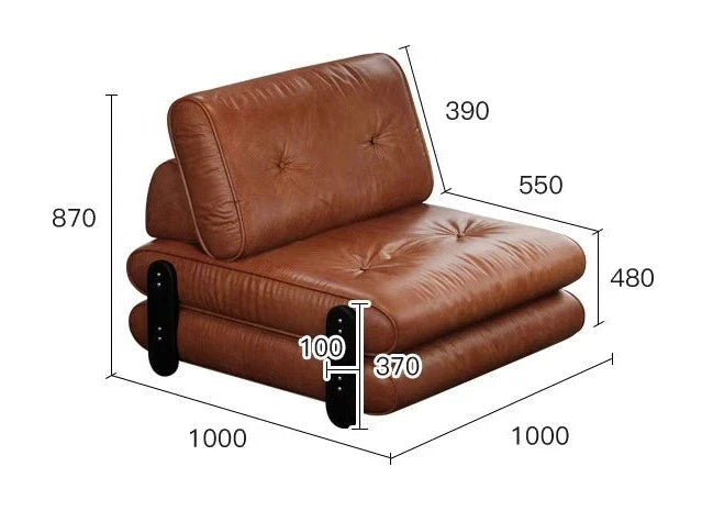 medieval folding sofa bed living room multi-functional dual-purpose single leather sofa bed Manwatstore
