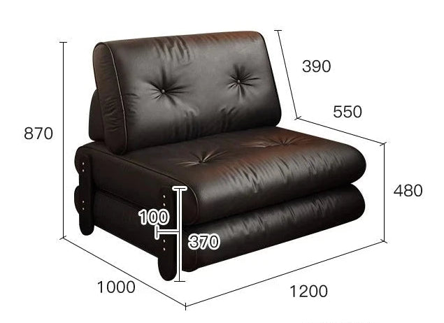 medieval folding sofa bed living room multi-functional dual-purpose single leather sofa bed Manwatstore