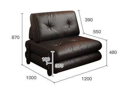 medieval folding sofa bed living room multi-functional dual-purpose single leather sofa bed Manwatstore