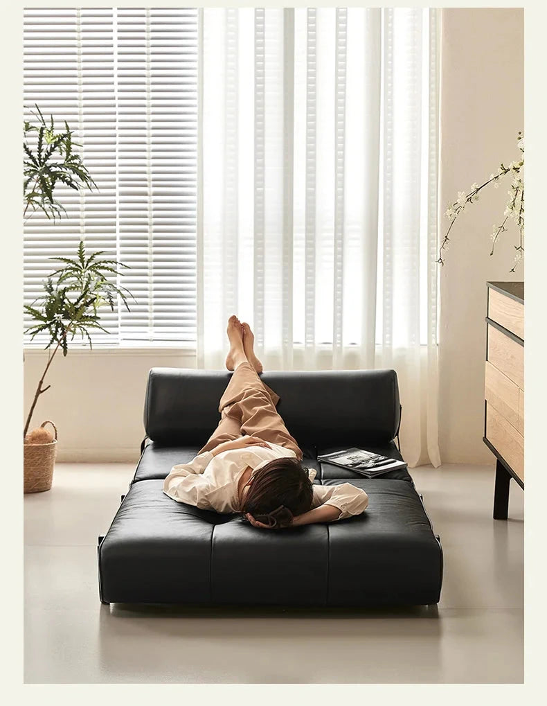 medieval folding sofa bed living room multi-functional dual-purpose single leather sofa bed Manwatstore