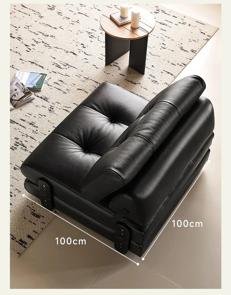 medieval folding sofa bed living room multi-functional dual-purpose single leather sofa bed Manwatstore