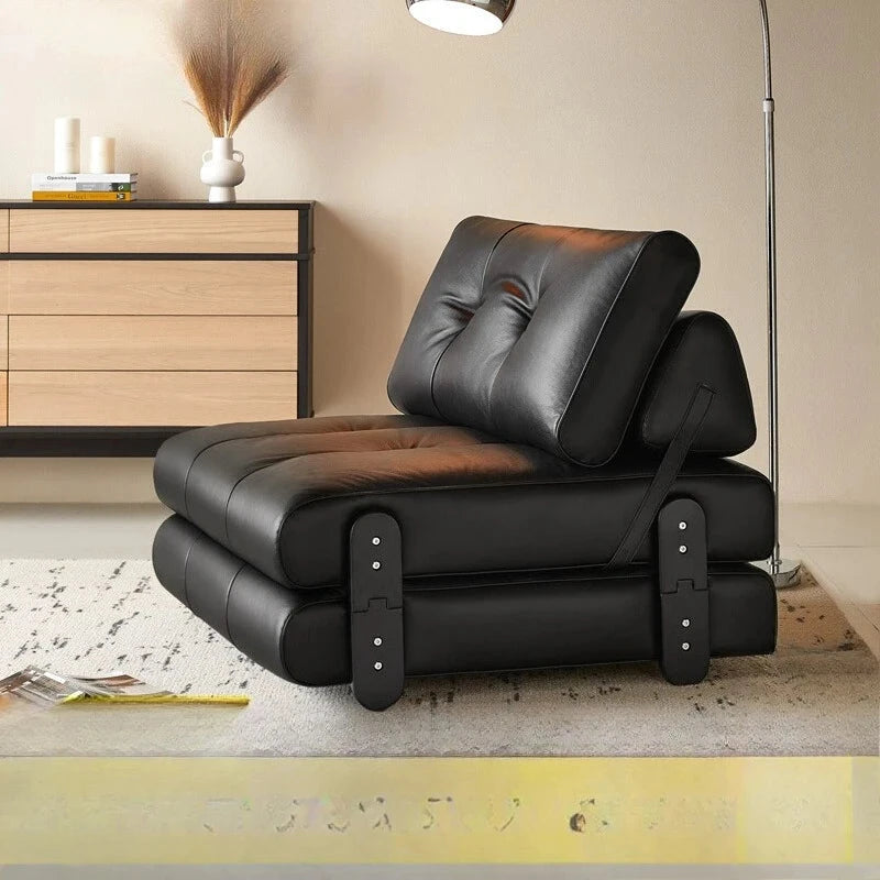 medieval folding sofa bed living room multi-functional dual-purpose single leather sofa bed Manwatstore