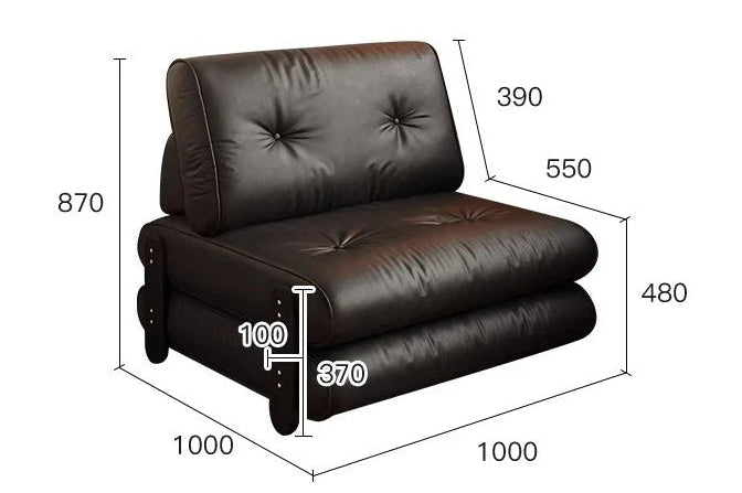 medieval folding sofa bed living room multi-functional dual-purpose single leather sofa bed Manwatstore