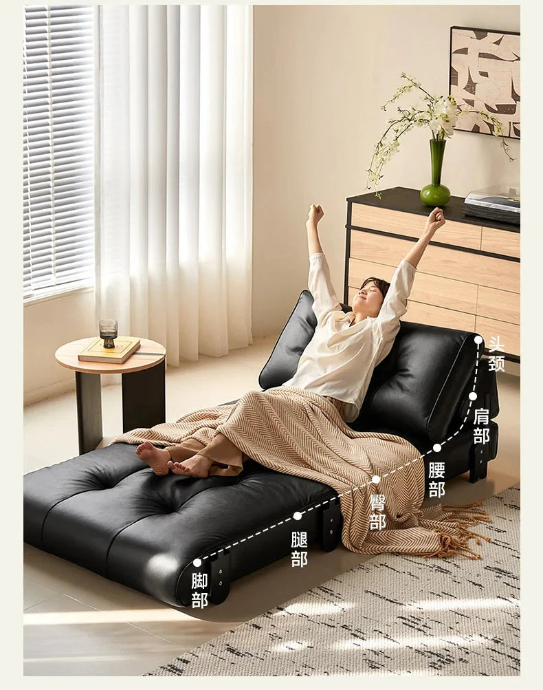 medieval folding sofa bed living room multi-functional dual-purpose single leather sofa bed Manwatstore