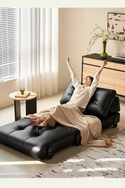 medieval folding sofa bed living room multi-functional dual-purpose single leather sofa bed Manwatstore