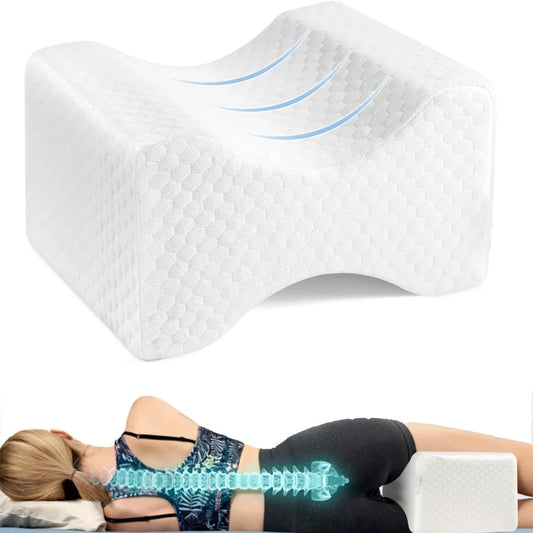 Memory Foam Knee & Leg Pillow – Side Sleeping Support with Adjustable Strap Memory Foam Medicted Pillows Manwatstore