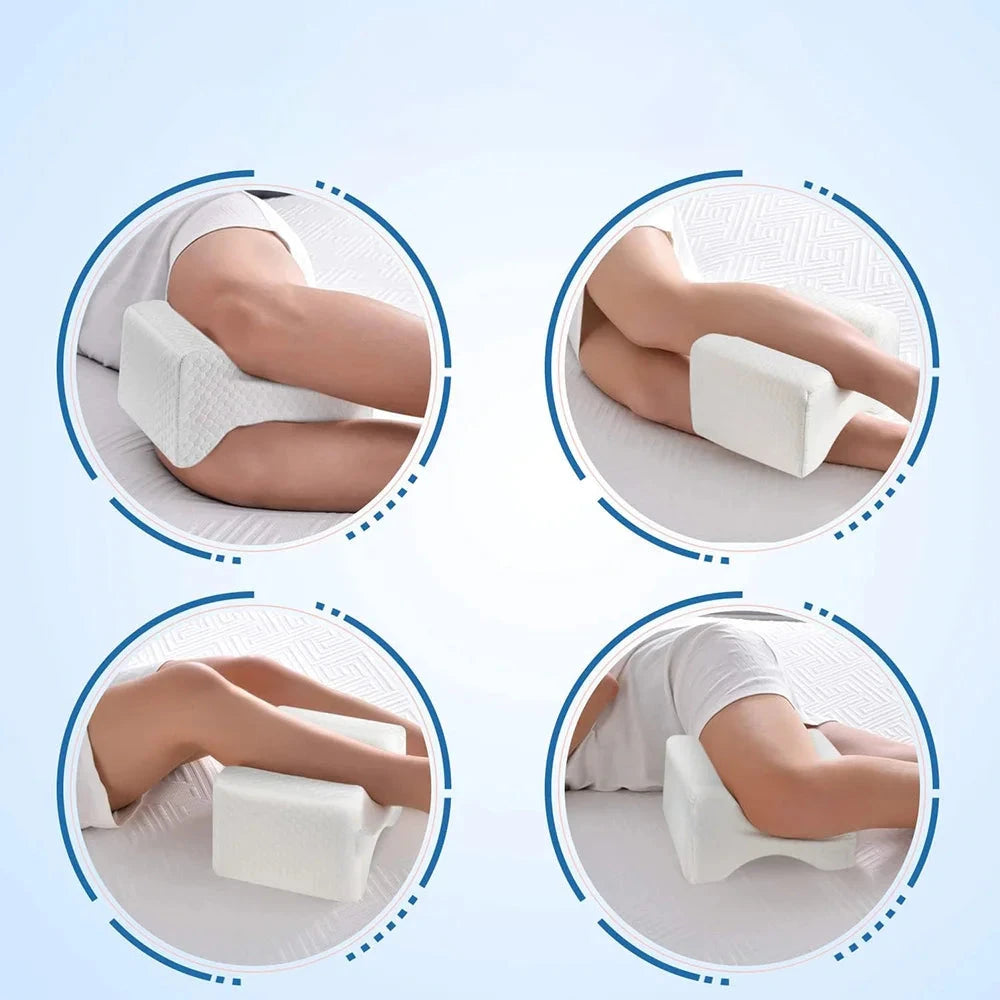 Memory Foam Knee &amp; Leg Pillow – Side Sleeping Support with Adjustable Strap Memory Foam Medicted Pillows Manwatstore