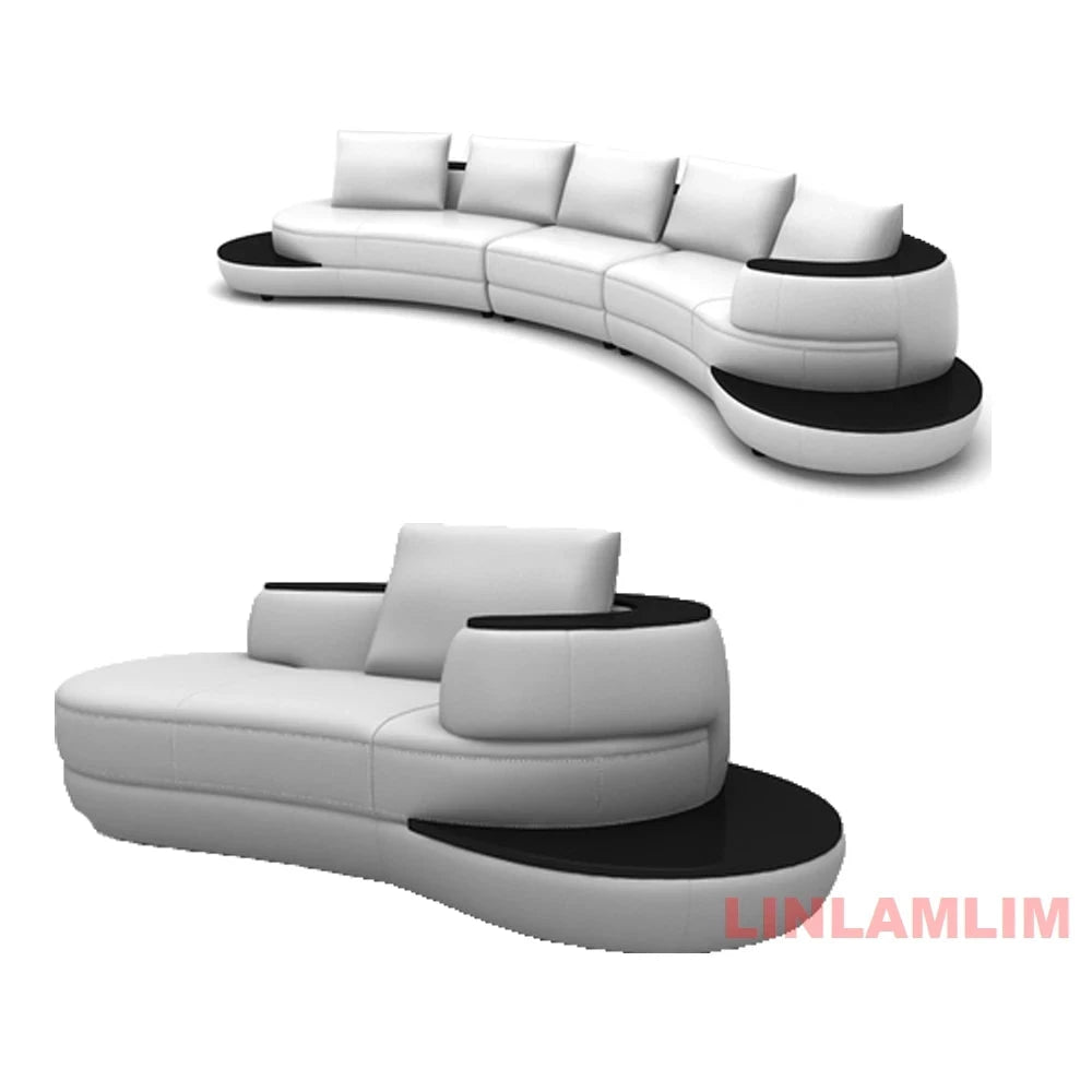 Milano Luxe Curved Leather Sectional Sofa Manwatstore