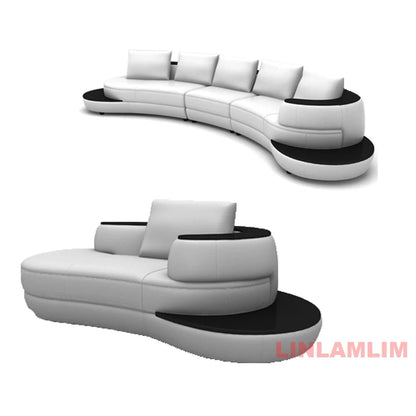 Milano Luxe Curved Leather Sectional Sofa Manwatstore