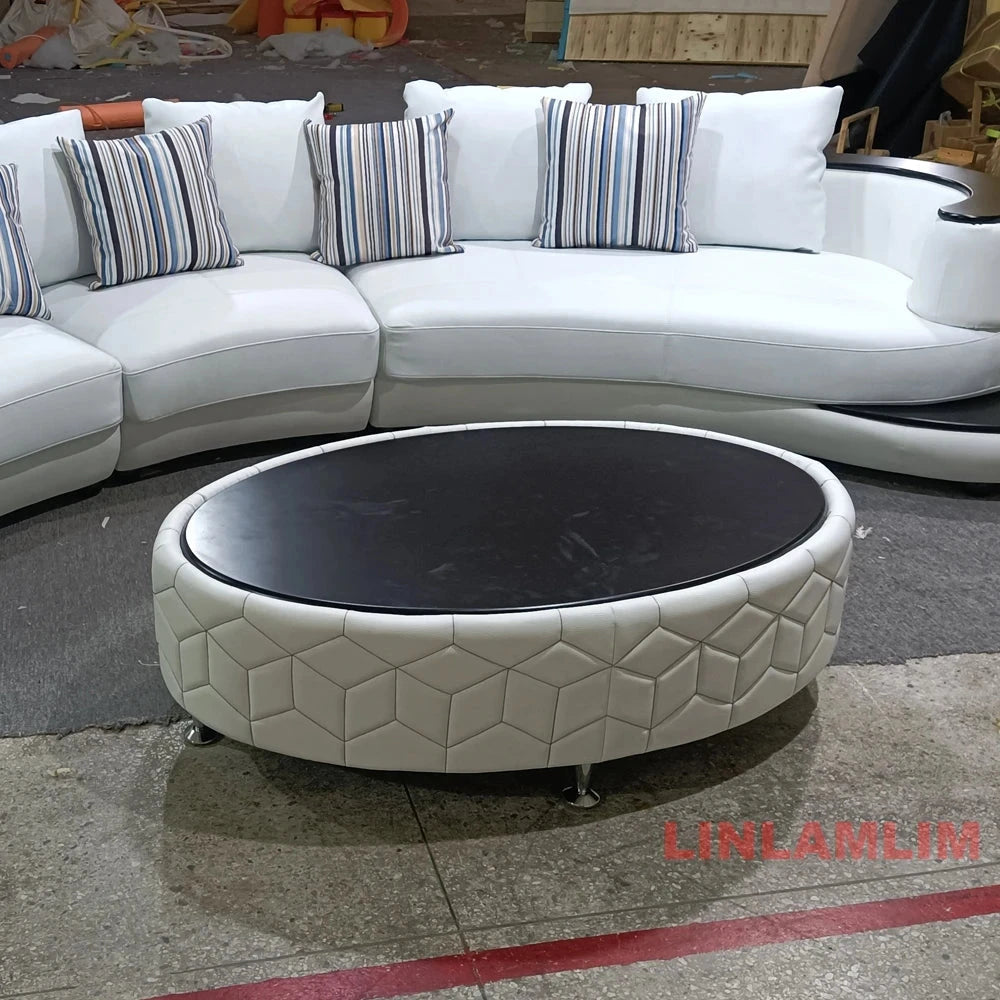 Milano Luxe Curved Leather Sectional Sofa Manwatstore