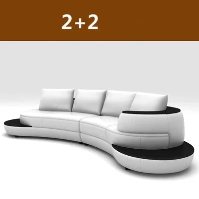 Milano Luxe Curved Leather Sectional Sofa Manwatstore