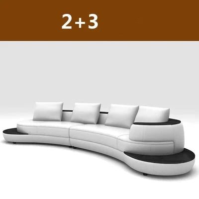 Milano Luxe Curved Leather Sectional Sofa Manwatstore