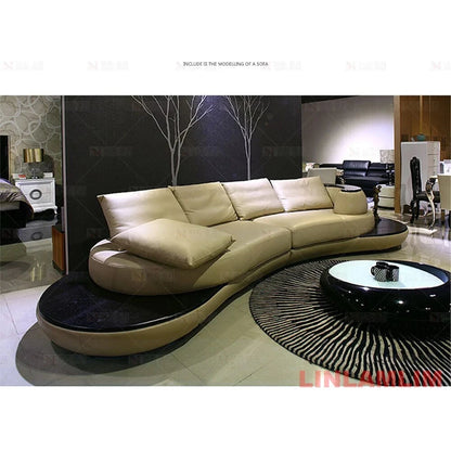 Milano Luxe Curved Leather Sectional Sofa Manwatstore