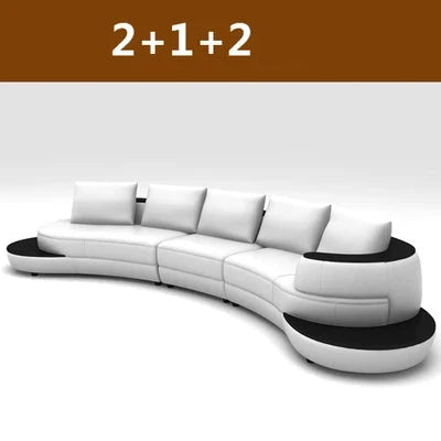 Milano Luxe Curved Leather Sectional Sofa Manwatstore
