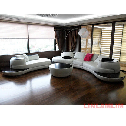 Milano Luxe Curved Leather Sectional Sofa Manwatstore