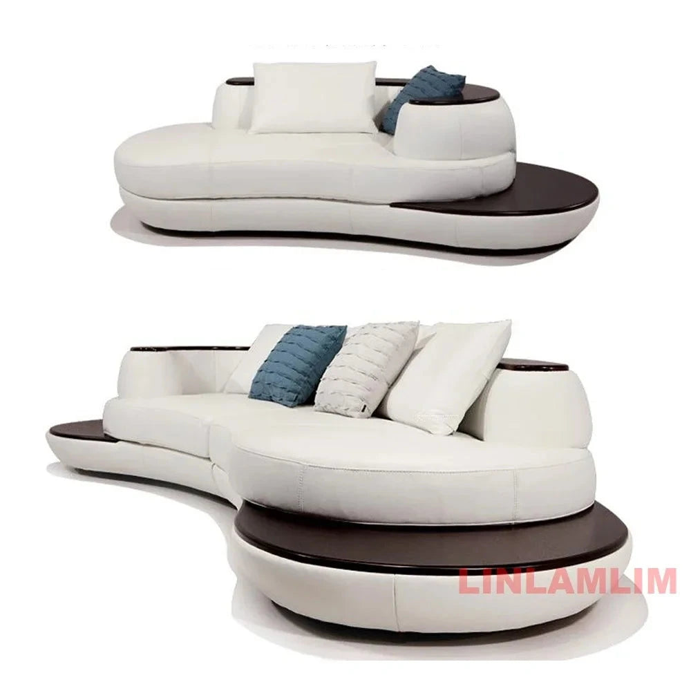 Milano Luxe Curved Leather Sectional Sofa Manwatstore