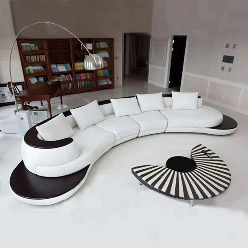 Milano Luxe Curved Leather Sectional Sofa Manwatstore