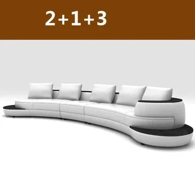 Milano Luxe Curved Leather Sectional Sofa Manwatstore