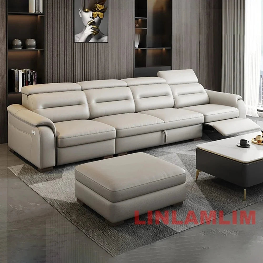MINGDIBAO Multifunctional Convertible Sofa Bed With Eletric Recliner, Folding Sofa Cama With Power Reclining Seats &amp; Storage Box Manwatstore