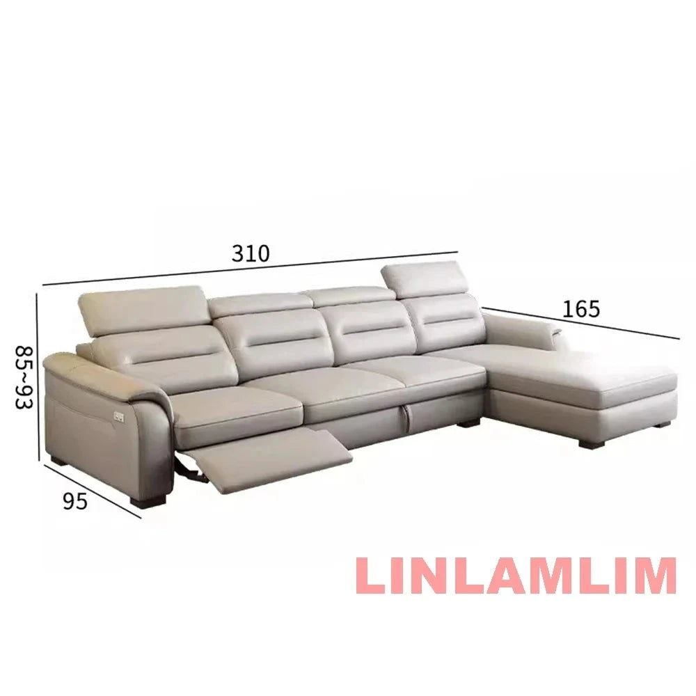 MINGDIBAO Multifunctional Convertible Sofa Bed With Eletric Recliner, Folding Sofa Cama With Power Reclining Seats &amp; Storage Box Manwatstore