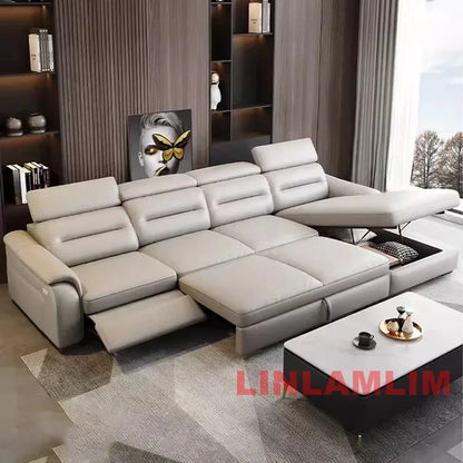 MINGDIBAO Multifunctional Convertible Sofa Bed With Eletric Recliner, Folding Sofa Cama With Power Reclining Seats &amp; Storage Box Manwatstore