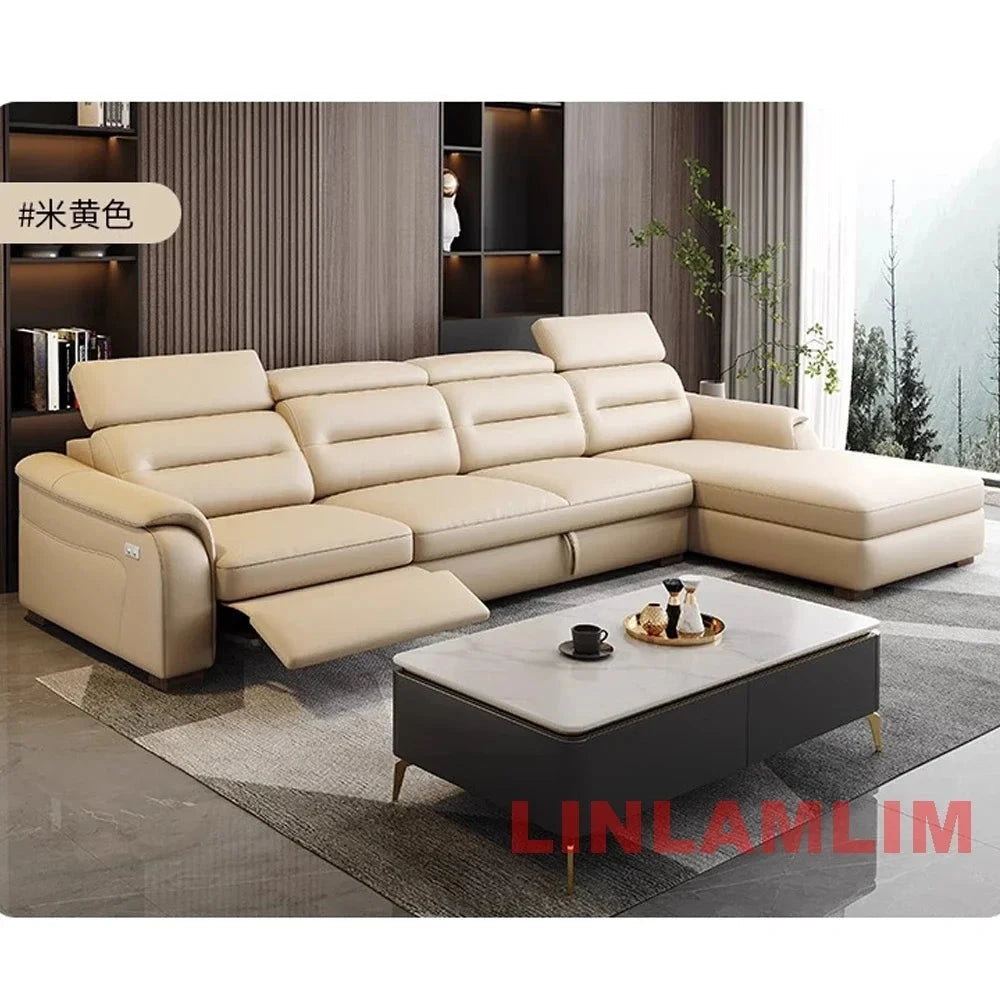 MINGDIBAO Multifunctional Convertible Sofa Bed With Eletric Recliner, Folding Sofa Cama With Power Reclining Seats &amp; Storage Box Manwatstore