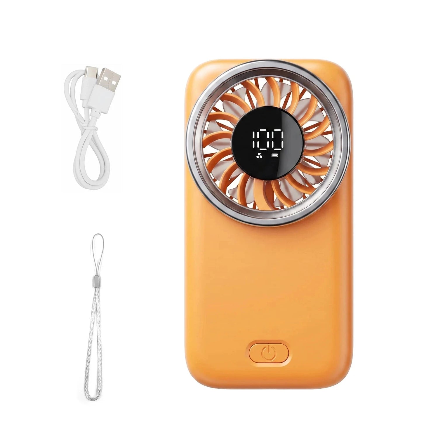 Mini Handheld Turbo Fan with 100 Speed Levels, LED Display &amp; USB Type-C Rechargeable Battery Manwatstore