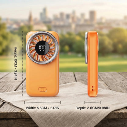 Mini Handheld Turbo Fan with 100 Speed Levels, LED Display &amp; USB Type-C Rechargeable Battery Manwatstore