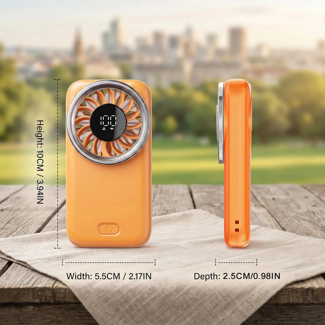 Mini Handheld Turbo Fan with 100 Speed Levels, LED Display &amp; USB Type-C Rechargeable Battery Manwatstore