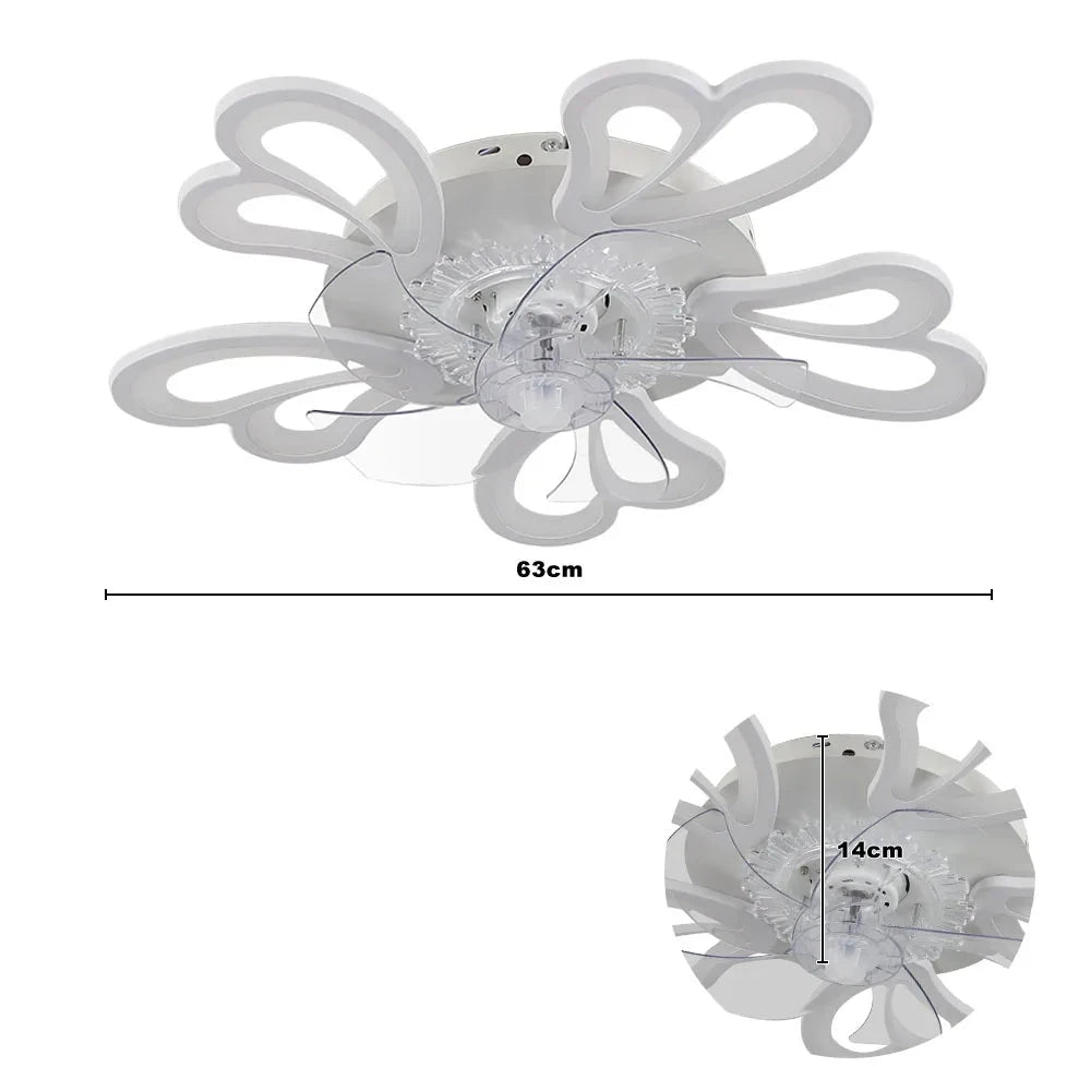 Modern Ceiling Fan with LED Light, Remote Control &amp; Bluetooth , 6-Speed Wind Settings ceiling fan Manwatstore