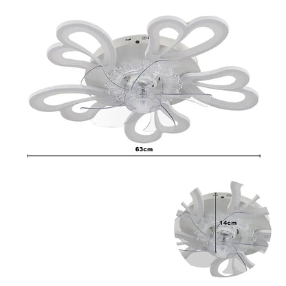Modern Ceiling Fan with LED Light, Remote Control &amp; Bluetooth , 6-Speed Wind Settings ceiling fan Manwatstore