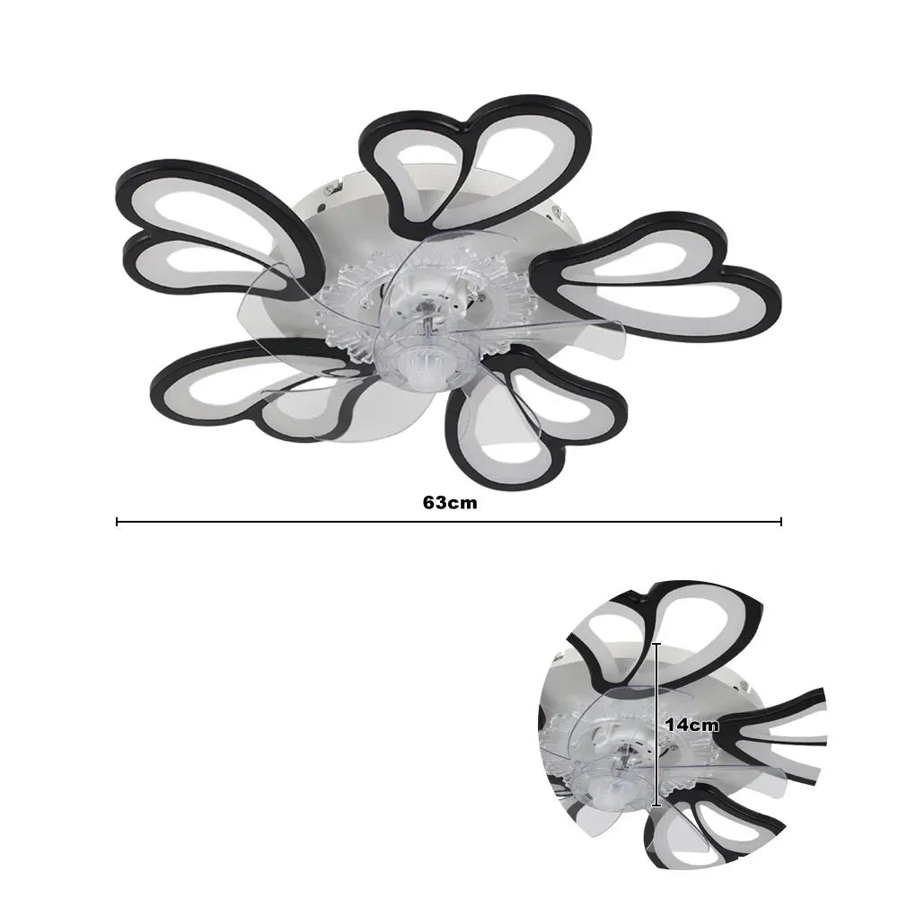 Modern Ceiling Fan with LED Light, Remote Control &amp; Bluetooth , 6-Speed Wind Settings ceiling fan Manwatstore