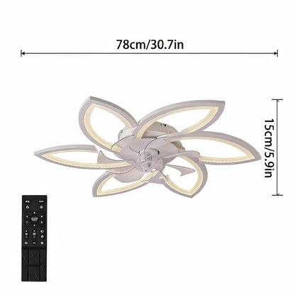 Modern Flower Shape Ceiling Fan With LED Lights- Adjustable 6-Gear Speed Dimmable Ceiling Fan ceiling fan Manwatstore